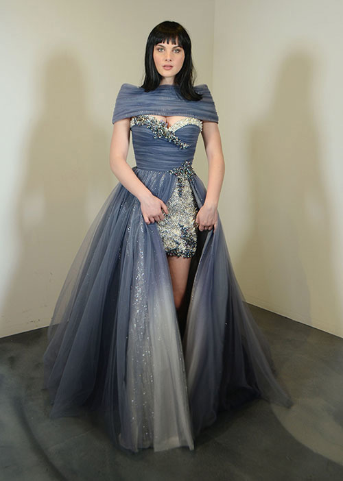Couture evening gowns by Zola Keller