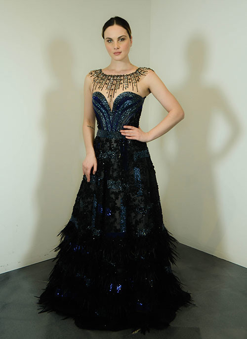 Couture evening gowns by Zola Keller